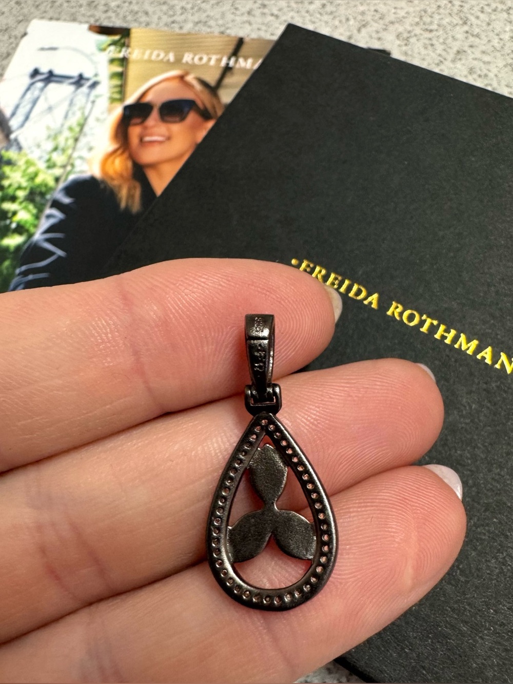 Freida Rothman MOTHER OF PEARL PETAL TEARDROP CHARM - Picture 5 of 10